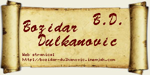 Božidar Dulkanović vizit kartica